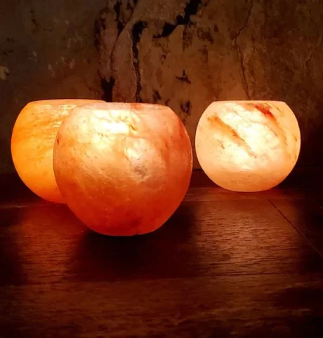 Ball shape pink salt scented candle